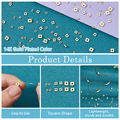 Квадратные латунные бусины-разделители KK-HS0001-44