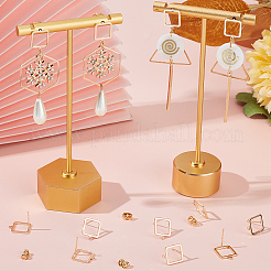 20 шт. полые квадратные латунные серьги-гвоздики KK-BBC0012-85