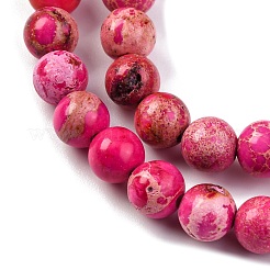 Brins de perles de jaspe impérial/régalite naturelle teintée/jaspe sédimentaire marin&nbsp;G-B124-C02-07