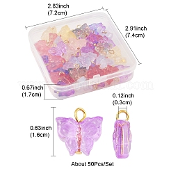 50шт стеклянные подвески&nbsp;PALLOY-FS00015