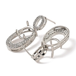 Стойка покрытие латунь с кубическим цирконием серьги-гвоздики находка KK-Z085-05P