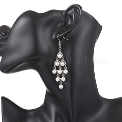 Серьги-подвески с ромбовидным жемчугом из нержавеющей стали 304 EJEW-TA00770