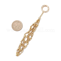 Sacchetto in macramè in acciaio inossidabile 304 con ciondolo porta pietre vuoto e decorazioni&nbsp;AJEW-JB01414-01