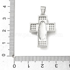 Pendenti in zirconi cubici trasparenti in micro pavè di ottone&nbsp;CU-CBA4231-12P