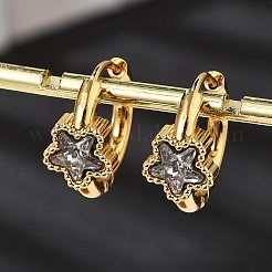 Серьги-кольца в форме звезды из нержавеющей стали 304&nbsp;EJEW-P309-01G