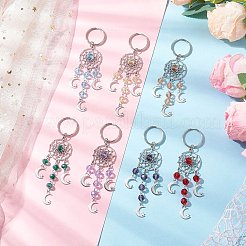 Плетеная сетка/паутина с брелоком из сплава луны&nbsp;KEYC-JKC01242