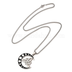 Ожерелья с подвеской в виде фазы луны и тройничным узлом NJEW-A023-05P