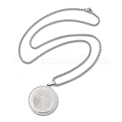 Colliers avec pendentifs en strass en acier inoxydable pour femmes&nbsp;LS-NJEW-U021-02P