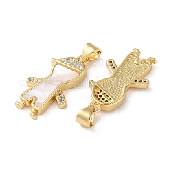 Латунные микропаве прозрачные подвески с фианитом KK-B083-28B-G