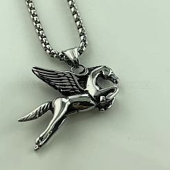 Мужские панк-кулоны в виде летящей лошади из нержавеющей стали 304 MG5472