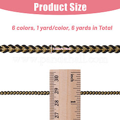 6 ярд двухцветной полиэстеровой плетеной кружевной отделки&nbsp;OCOR-GL0001-18