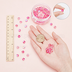 DIY 合成ムーンストーン ビーズ ストレッチ ブレスレット メイキング キット  弾性糸で  濃いピンク  ビーズ：8mm  穴：1mm  100個/箱&nbsp;DIY-SC0012-84E