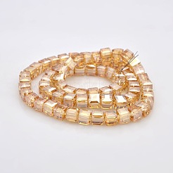 Половина радуги покрытием из стекла граненый куб бисер пряди&nbsp;GLAA-A031-8mm-HR05