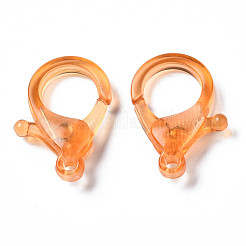 透明アクリルカニカン  オレンジ  25.5x18x6mm  穴：1.8mm&nbsp;TACR-T023-01A-10