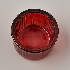 ガラスキャンドルカップ  キャンドル作りツール用  コラム  レッド  50~53x35mm  内径：44mm&nbsp;AJEW-WH20018-341D