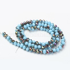 Гальванические непрозрачные стеклянные бусины&nbsp;EGLA-A034-P8mm-R18