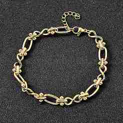 Браслеты-цепочки из нержавеющей стали 304 с овальными и бесконечными звеньями для женщин BJEW-K226-14A-G