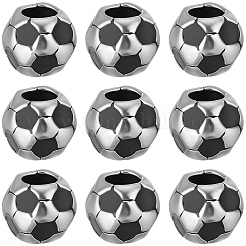 30 Stück große Loch Fußball/Fußball Legierung Emaille europäischen Perlen&nbsp;MPDL-SC0001-12