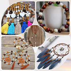 400 шт. 4-х цветные натуральные необработанные деревянные бусины WOOD-GF0001-90