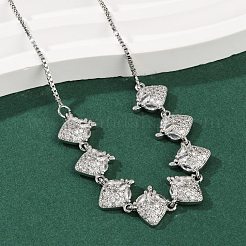 Латунные микропаве прозрачные кубические цирконии фруктовые нагрудники ожерелья&nbsp;NJEW-F342-01A-P