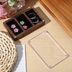 Caja cuboide de almacenamiento con imán de madera y terciopelo&nbsp;CON-WH0200-06A