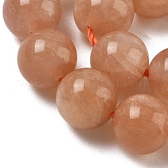 Нити круглых бусин из натурального драгоценного камня солнечного камня G-E251-34-6mm-01