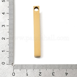 304ステンレスペンダント  長方形チャーム  艶出し  イオンプレーティング（ip）  ゴールドカラー  39.5x5x5mm  穴：3.5mm&nbsp;SA-E001-01G-B