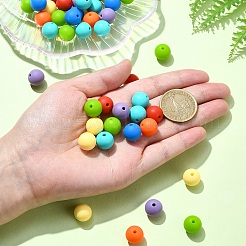70шт 7 стиля круглые пищевые экологически чистые силиконовые бусины SIL-YW0001-39