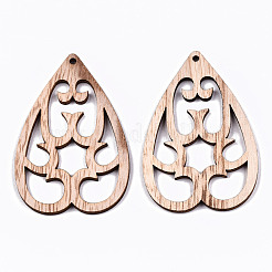 Необработанные полые деревянные большие подвески WOOD-N006-123