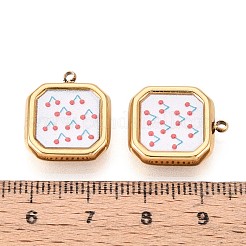 Квадрат из нержавеющей стали 304 с цветочными подвесками в печатном стиле STAS-T071-24C-G