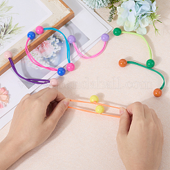 7 шт. 7 стиля акриловые круглые резинки для волос карамельного цвета&nbsp;OHAR-CP0001-22A