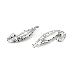変色しない316サージカルステンレスペンダント  魚  ステンレス鋼色  27.5x14x4mm  穴：1mm&nbsp;STAS-C026-04P