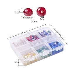 660шт 6 стильные гальванические стеклянные бусины нити EGLA-YW0001-22