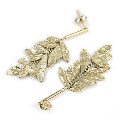 Серьги-гвоздики в форме листа из нержавеющей стали 304 EJEW-K294-01G