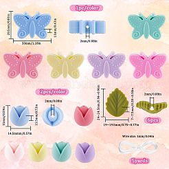 24 шт. 3 стиля пищевого экологически чистого силикона фокусные бусины с круглой нейлоновой нитью SIL-SP0001-12