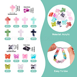 280шт 14 стиля акриловые бусины&nbsp;OACR-TA0003-14