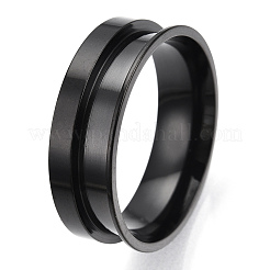 201 geriffelte Fingerringfassungen aus Edelstahl&nbsp;STAS-TAC0007-05B