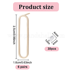 12 шт. латунная полая овальная фурнитура для сережек-гвоздиков KK-GO0001-71