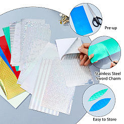 Wasserdichte holografische selbstklebende PVC-Blätter&nbsp;DIY-WH0671-266