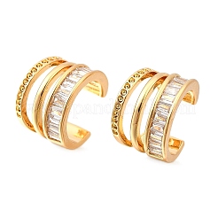 Латунные серьги-манжеты из прозрачного кубического циркония&nbsp;EJEW-F370-29G