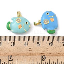 Ciondoli smaltato in ottone&nbsp;KK-B143-01G-02