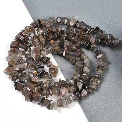 Натуральный черный солнечный камень бисер прядь G-G905-17