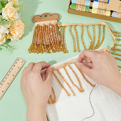 1 ярд стеклянной бисерной ленты с кисточками&nbsp;OCOR-BC0007-52A