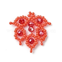 3 шт. 3-х цветные стеклянные бусины в виде листьев PALLOY-MZ00527