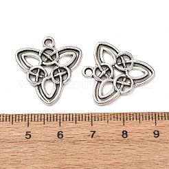 合金のチベット風チャーム  編み込み結びチャーム  アンティークシルバー  24x22x2mm  穴：2.3mm  約625個/1000g&nbsp;FIND-C094-28B-AS