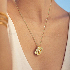 1 шт. латунная цепочка с подвесками в виде букв из сплава NJEW-LP0001-41B-G
