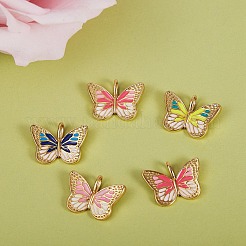 8шт 4 цвета латунные подвески с эмалью&nbsp;KK-SZ0004-08