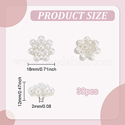 30 шт. пуговицы из сплава пластика с перламутровой ножкой BUTT-FG0001-34