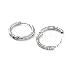 Pendientes de aro de acero inoxidable quirúrgico 316 con circonita cúbica transparente pavé para mujer&nbsp;LS-EJEW-A109-01C-P