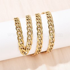 Collares de cadena de eslabones cubanos de acero inoxidable 304 de 6 mm para mujer&nbsp;NJEW-G177-01G